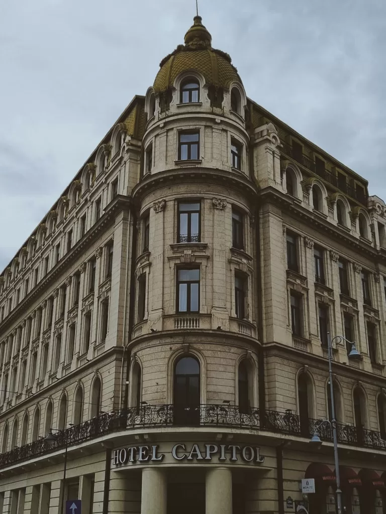 corner of hotel capitol in bucharest