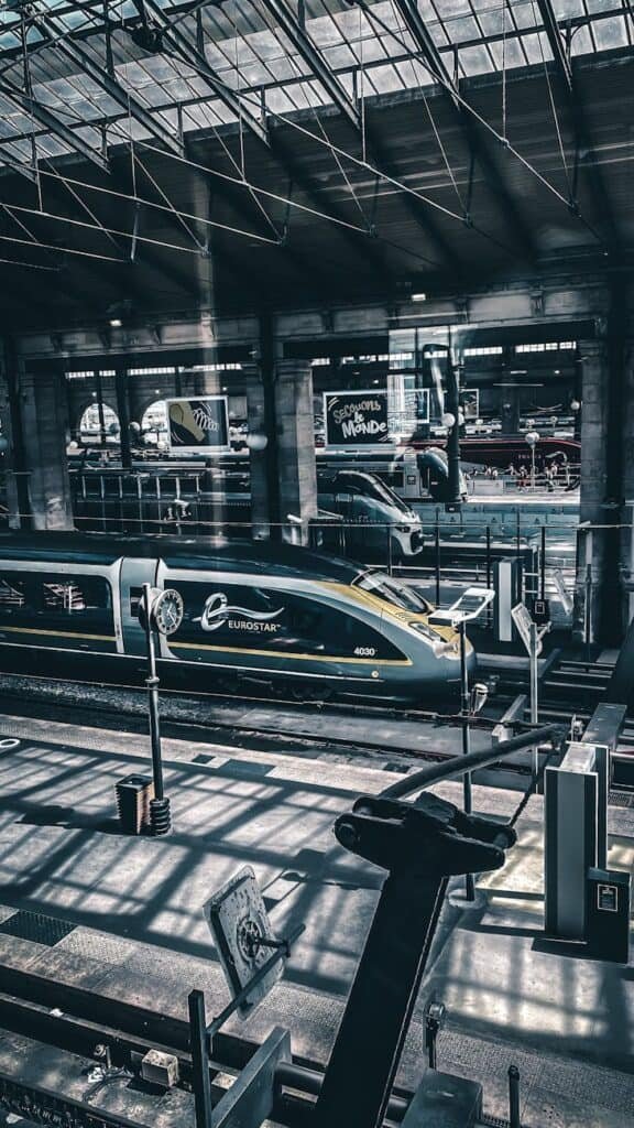 Eurostar train in railway station