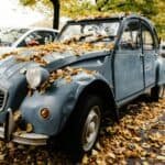 blue vintage car