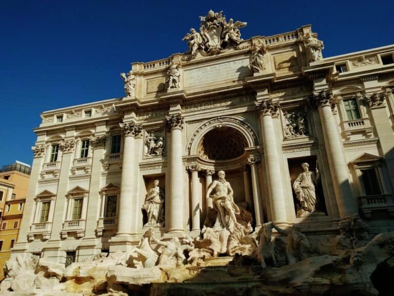 Trevi Fountain in Rome showcasing intricate Baroque design and sculptures, a must-visit landmark for travellers exploring the best things to do in Rome.