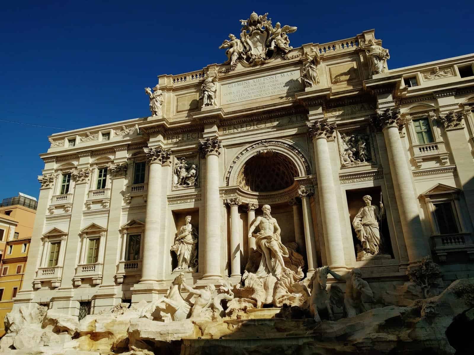 Trevi Fountain in Rome showcasing intricate Baroque design and sculptures, a must-visit landmark for travellers exploring the best things to do in Rome.